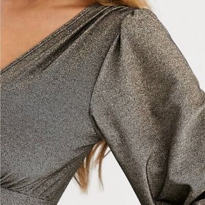 long sleeve plunge mini dress